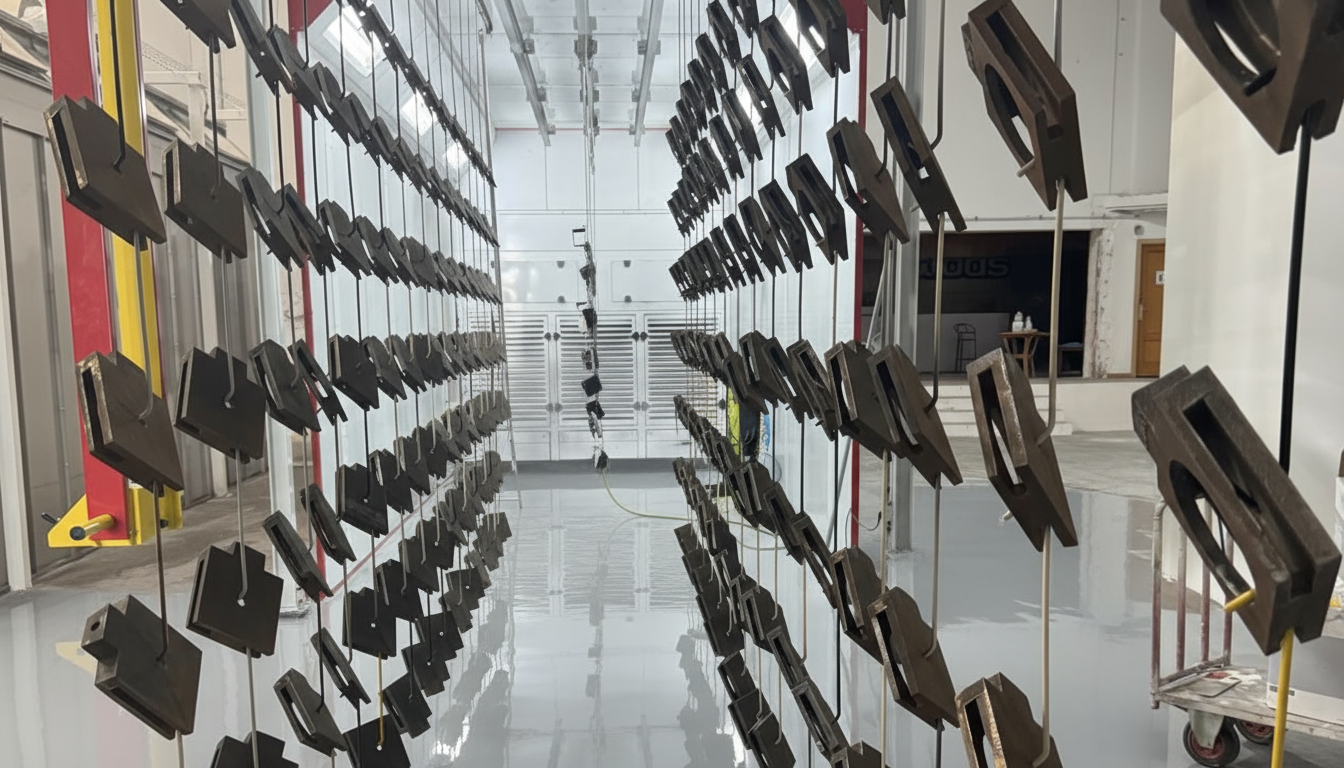 Proceso de curado en horno industrial